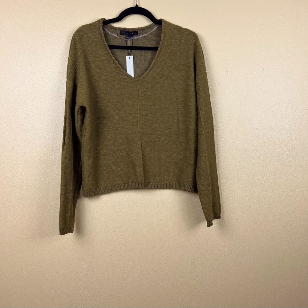 NWT Sanctuary Top Blouse  Pullover Green 100% Cotton